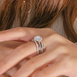 le Sautoir de Pureté Moissanite Wedding Set  (14k Solid Gold)